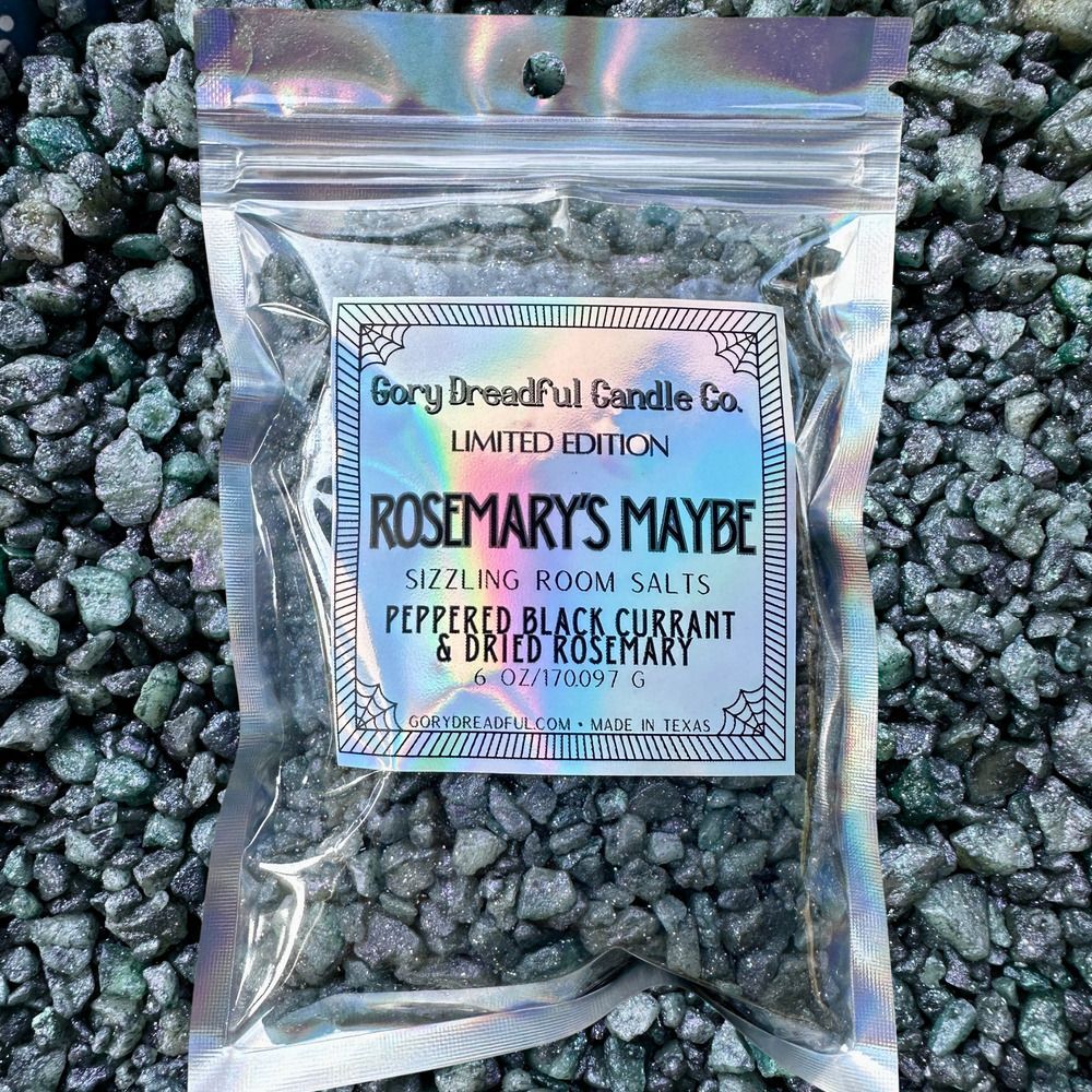 Rosemary’s Maybe Sizzling Room Salt Crystals: Black Currant Dried Rosemary